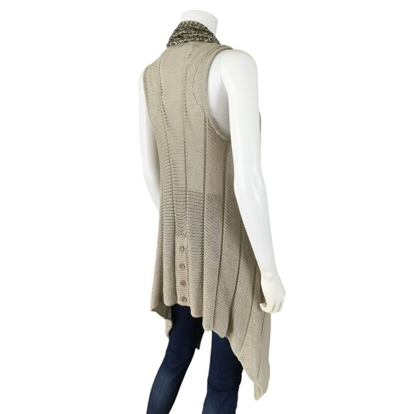 Alice + Olivia BOHO Artsy Vest sz S Sequin Beaded Asymmetric Glam Chic Layering - Picture 9 of 15